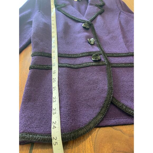 J.S.S knitwear suit small purple 3pcs pants tank jacket wool / viscous classic - Picture 9 of 16